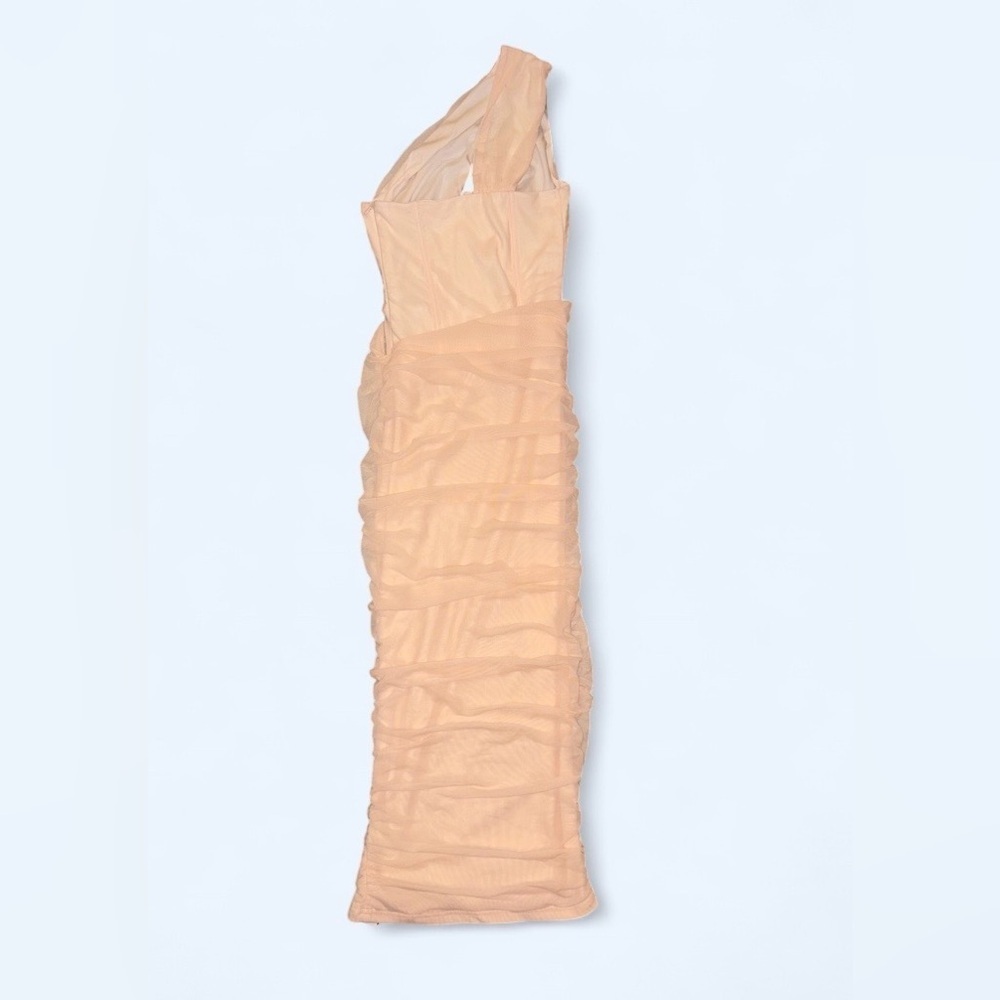 Kutumai One-Shoulder Mesh Corset Midi Dress – Nude/Peach – XS – NWT - Picture 9 of 9